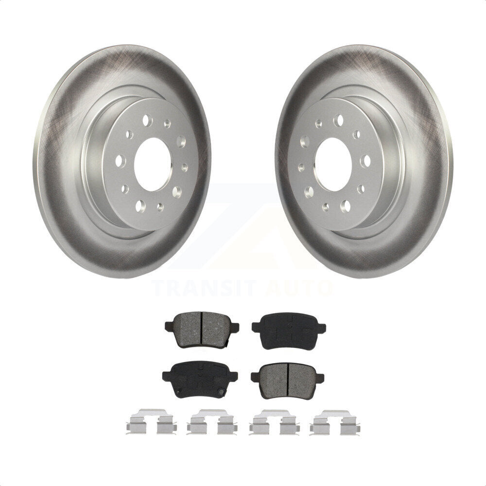 Rear Coated Disc Brake Rotors And Semi-Metallic Pads Kit For 2014-2020 Fiat 500L KGS-101780 by Transit Auto