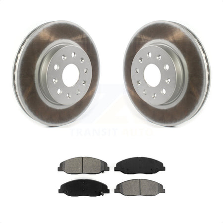 Front Coated Disc Brake Rotors And Semi-Metallic Pads Kit For Cadillac CTS Without Heavy Duty Brakes KGS-101785 by Transit Auto