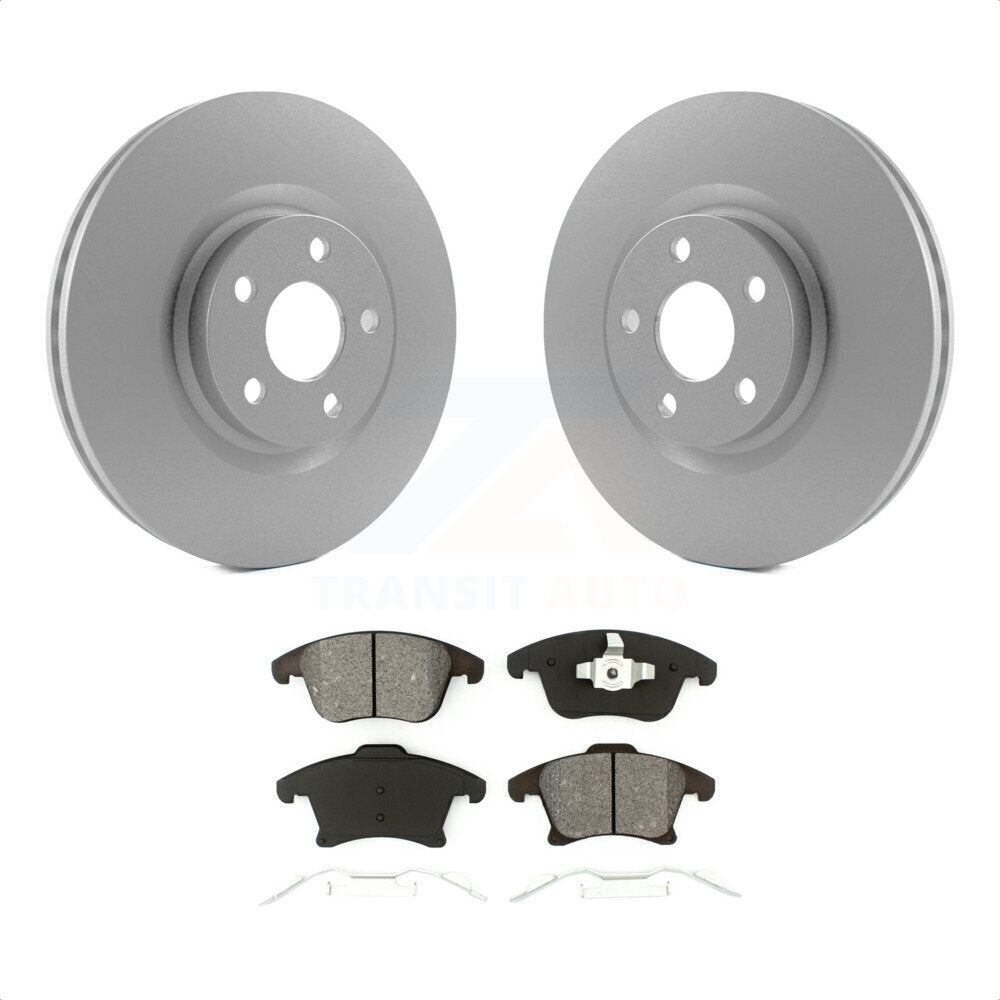 Front Coated Disc Brake Rotors And Semi-Metallic Pads Kit For 2019-2020 Ford Police Responder Hybrid SSV Plug-In KGS-101786 by Transit Auto