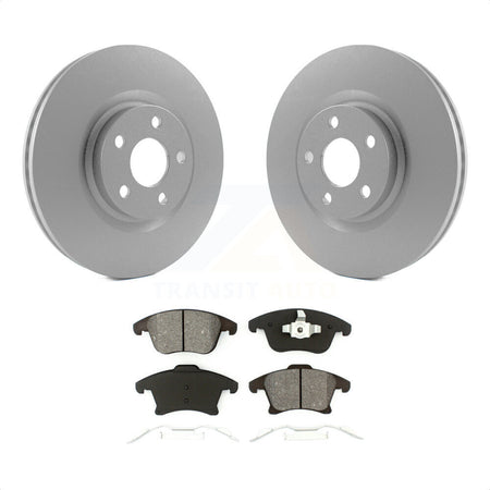 Front Coated Disc Brake Rotors And Semi-Metallic Pads Kit For 2019-2020 Ford Police Responder Hybrid SSV Plug-In KGS-101786 by Transit Auto