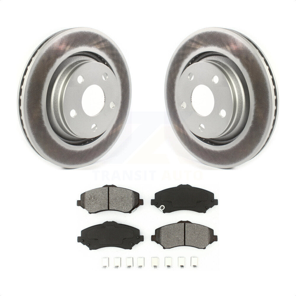 Front Coated Disc Brake Rotors And Semi-Metallic Pads Kit For Jeep Wrangler JK With 332mm Diameter Rotor KGS-101788 by Transit Auto