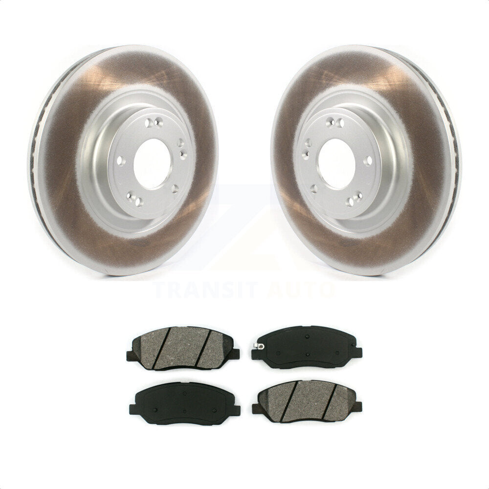 Front Coated Disc Brake Rotors And Semi-Metallic Pads Kit For 2012 Hyundai Genesis 3.8L KGS-101794 by Transit Auto