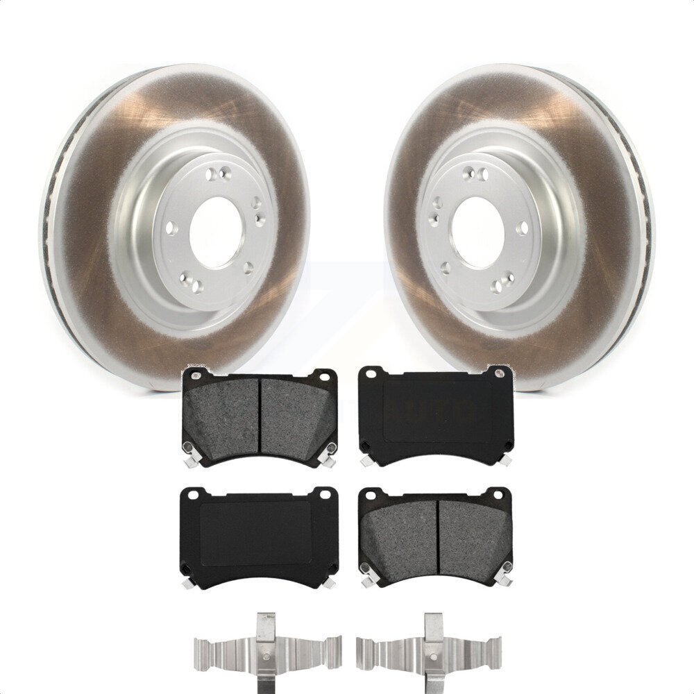 Front Coated Disc Brake Rotors And Semi-Metallic Pads Kit For Hyundai Genesis KGS-101795 by Transit Auto