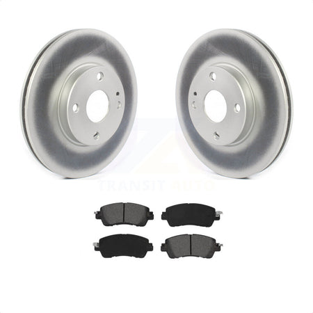 Front Coated Disc Brake Rotors And Semi-Metallic Pads Kit For Toyota Yaris iA Scion KGS-101802 by Transit Auto