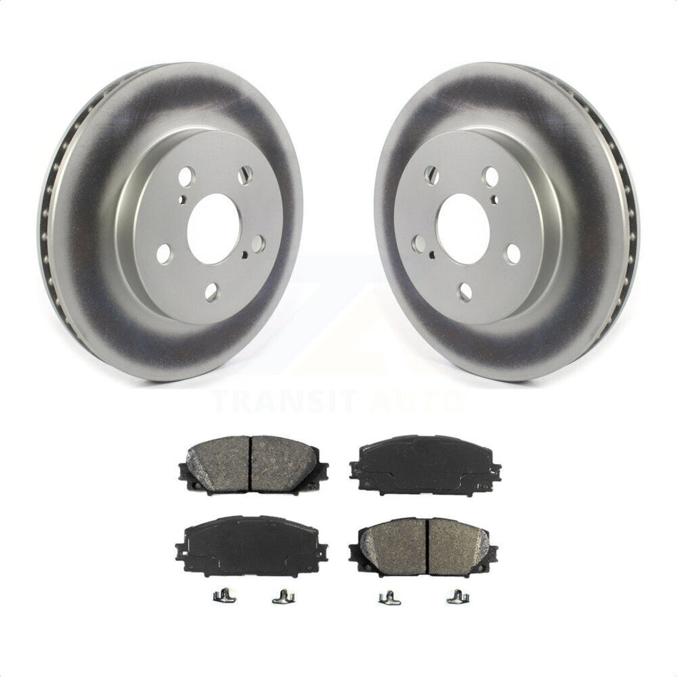 Front Coated Disc Brake Rotors And Semi-Metallic Pads Kit For Toyota Prius Corolla Prime AWD-e KGS-101804 by Transit Auto