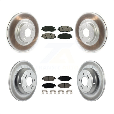 Front Rear Coated Disc Brake Rotors And Semi-Metallic Pads Kit For 2012 Hyundai Genesis 3.8L KGS-101837 by Transit Auto