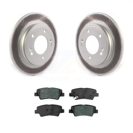 Rear Coated Disc Brake Rotors And Semi-Metallic Pads Kit For Hyundai Elantra Kia Niro Ioniq KGS-101873 by Transit Auto