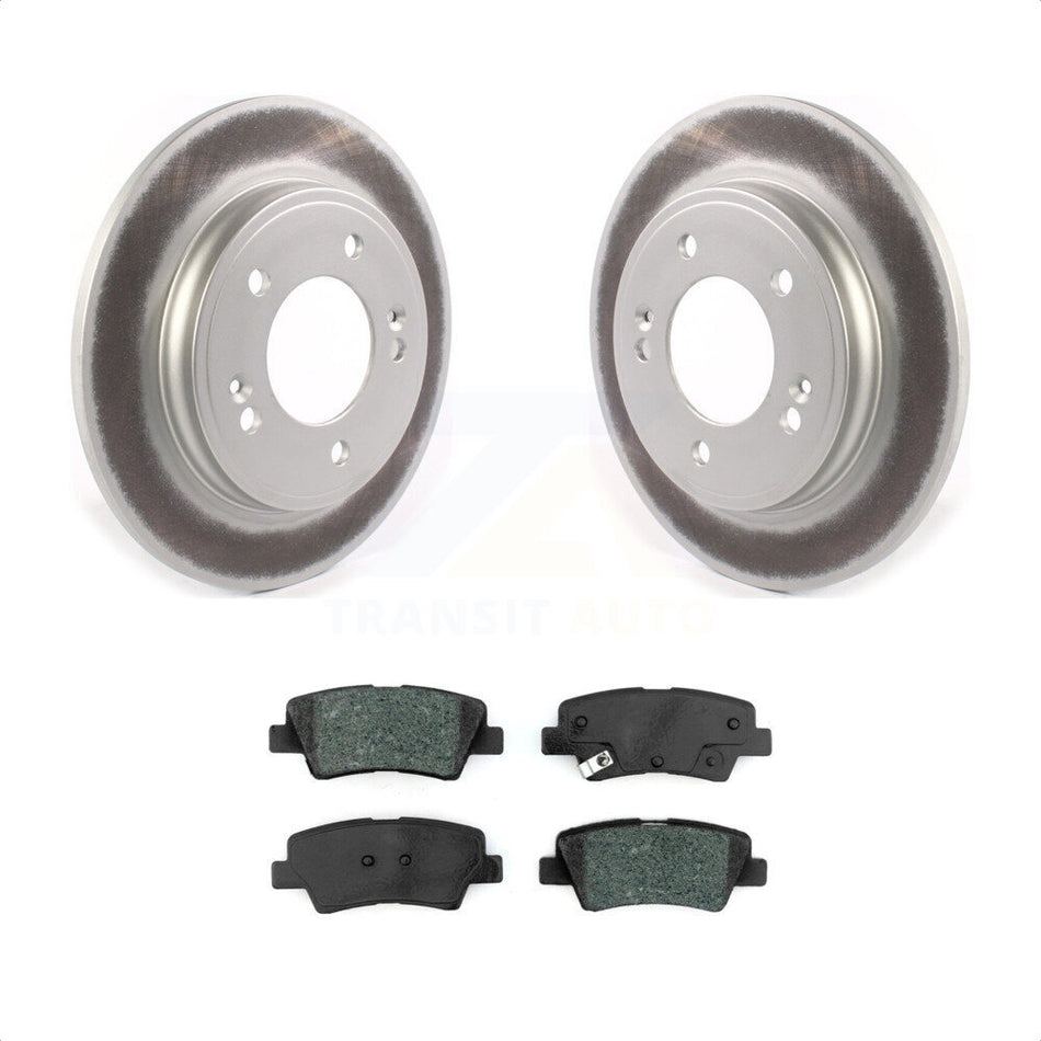 Rear Coated Disc Brake Rotors And Semi-Metallic Pads Kit For Hyundai Elantra Kia Niro Ioniq KGS-101873 by Transit Auto