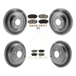 Front Rear Coated Disc Brake Rotors And Semi-Metallic Pads Kit For Ford Edge Lincoln MKX KGS-101887