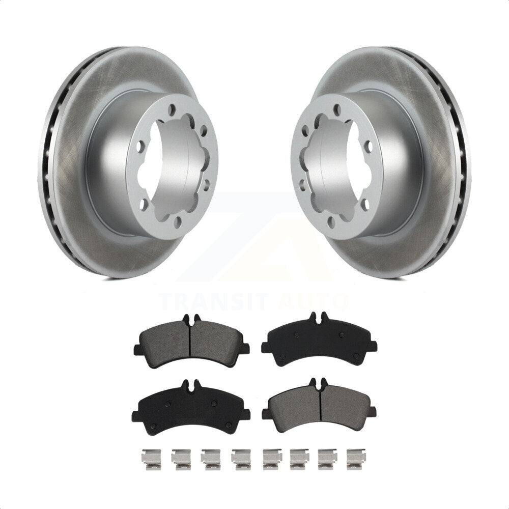 Rear Coated Disc Brake Rotors And Semi-Metallic Pads Kit For Sprinter 3500 Mercedes-Benz Dodge Freightliner KGS-101890 by Transit Auto