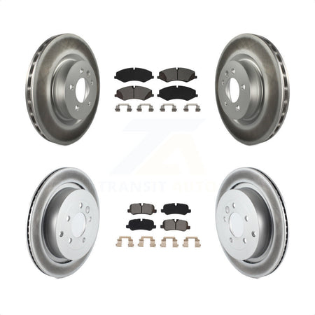 Front Rear Coated Disc Brake Rotors And Semi-Metallic Pads Kit For Land Rover LR4 Range Sport KGS-101960 by Transit Auto