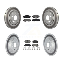 Front Rear Coated Disc Brake Rotors And Semi-Metallic Pads Kit For 2018-2023 Honda Odyssey KGS-101978