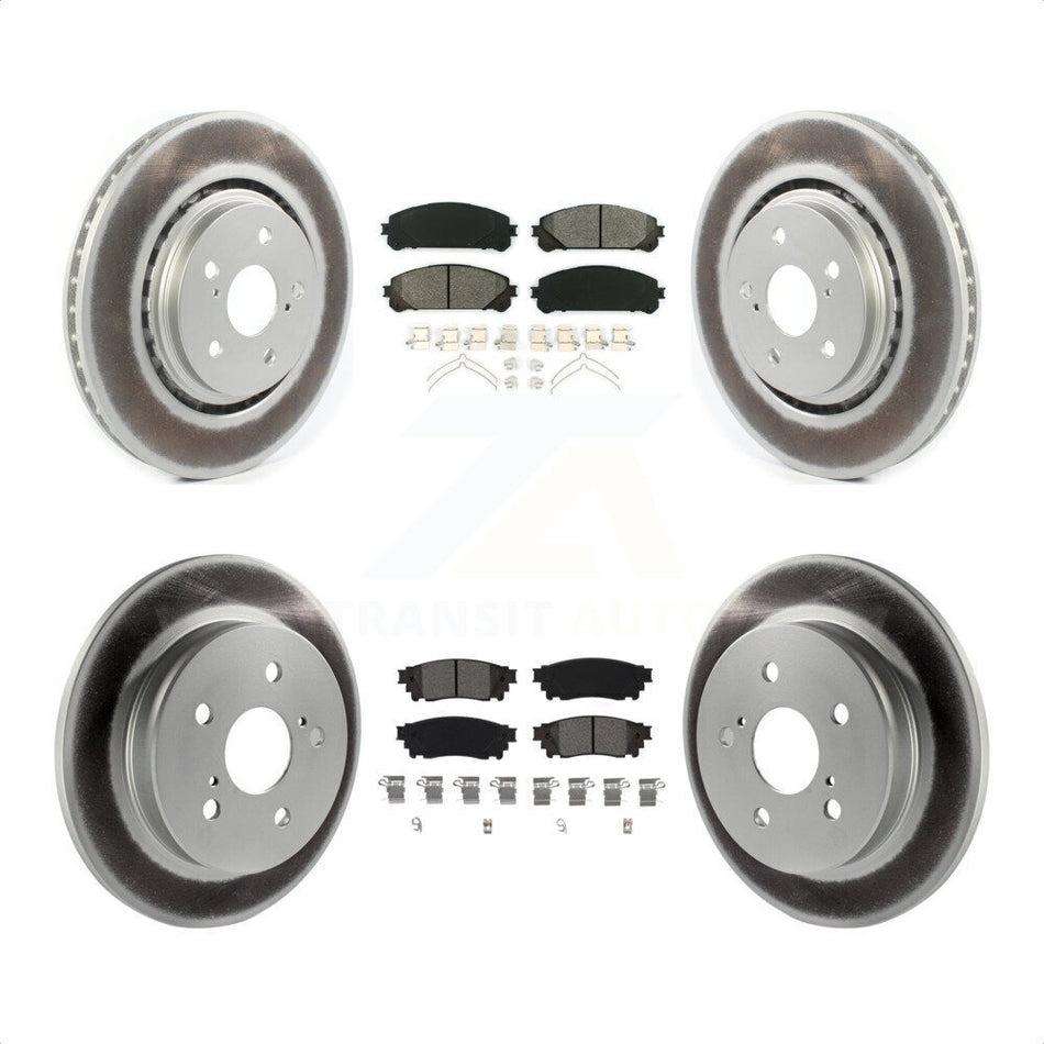 Front Rear Coated Disc Brake Rotors And Semi-Metallic Pads Kit For Toyota Camry Avalon TRD KGS-101995 by Transit Auto