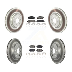 Front Rear Coated Disc Brake Rotors And Semi-Metallic Pads Kit For Cadillac XT5 Buick Enclave XT6 KGS-102001