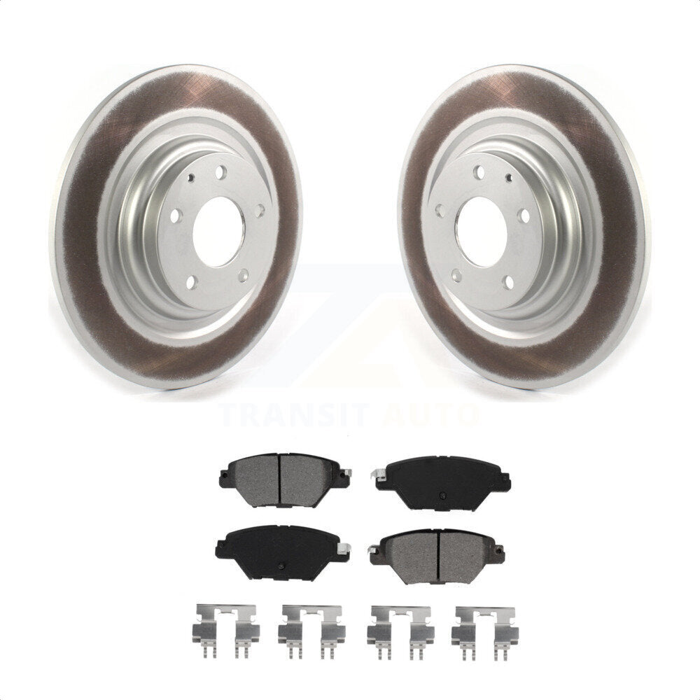 Rear Coated Disc Brake Rotors And Semi-Metallic Pads Kit For 2016-2022 Mazda CX-9 KGS-102029 by Transit Auto