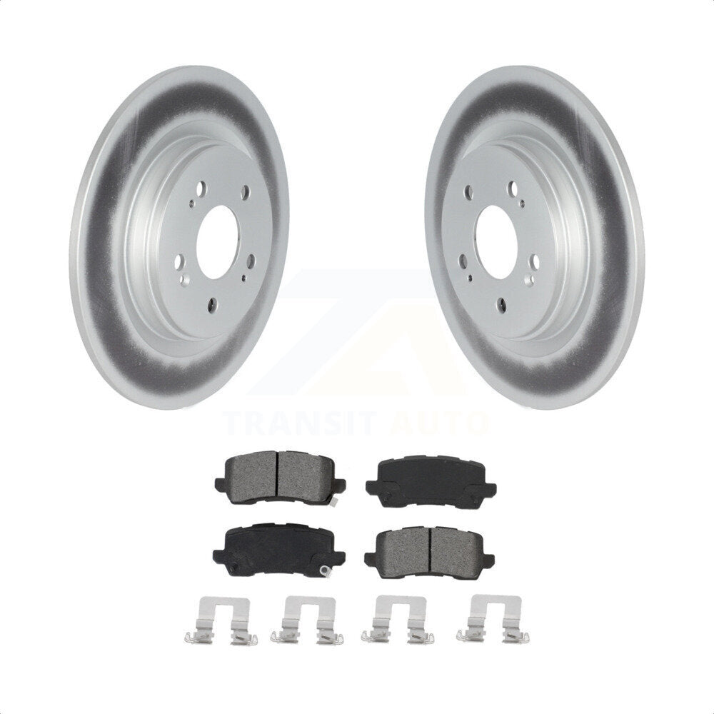 Rear Coated Disc Brake Rotors And Semi-Metallic Pads Kit For 2018-2023 Honda Odyssey KGS-102030 by Transit Auto