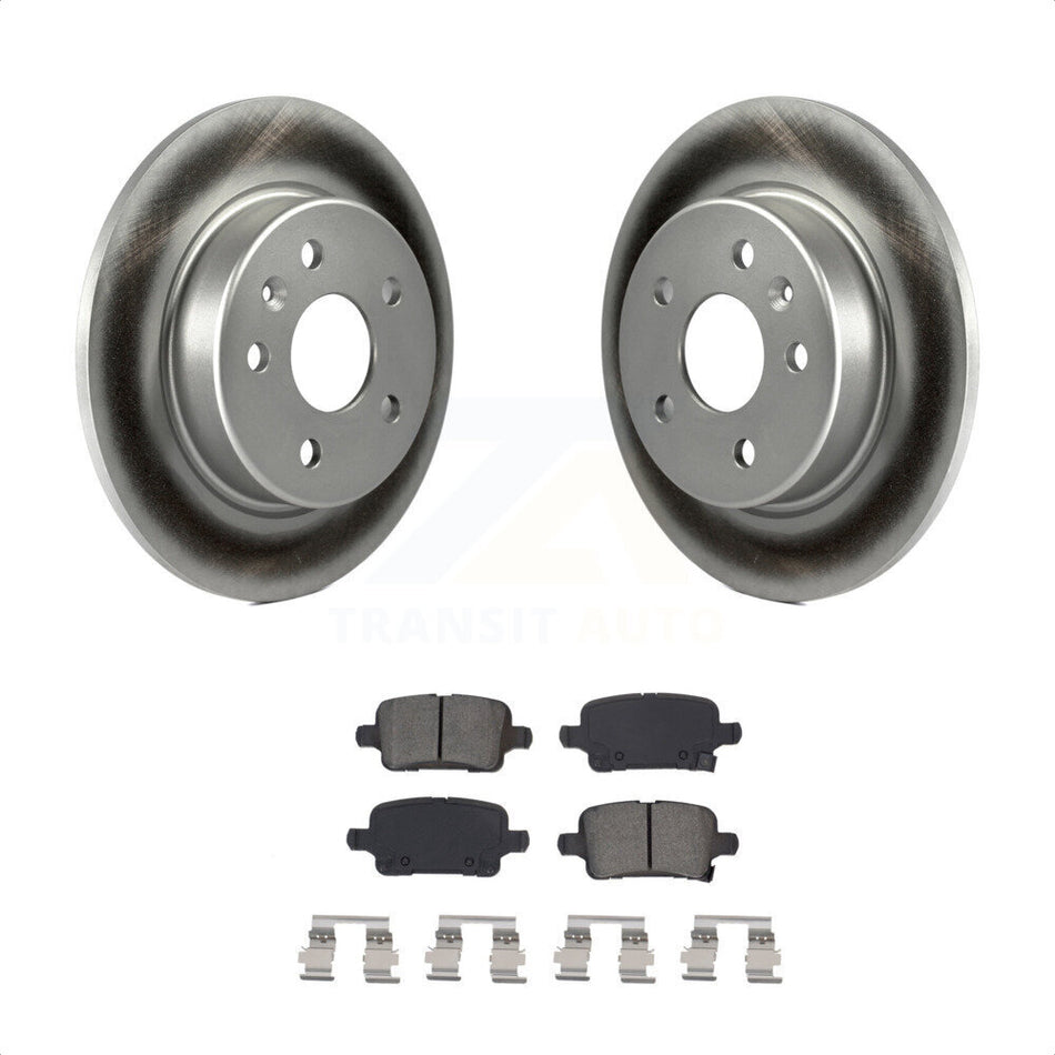 Rear Coated Disc Brake Rotors And Semi-Metallic Pads Kit For Chevrolet Cruze Volt Bolt EV EUV KGS-102035 by Transit Auto