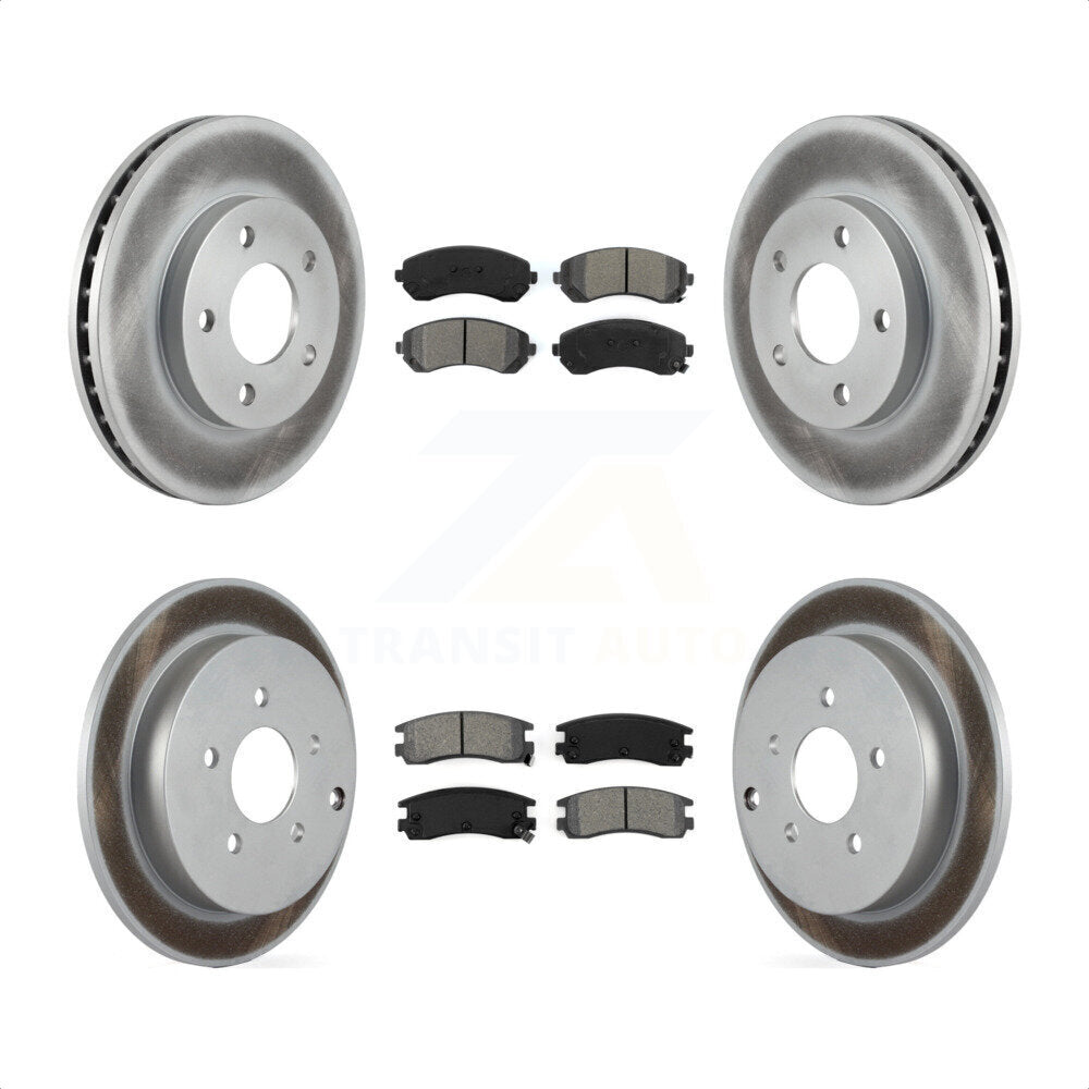 Front Rear Coated Disc Brake Rotors And Semi-Metallic Pads Kit For Buick Rendezvous Pontiac Aztek KGS-102040 by Transit Auto