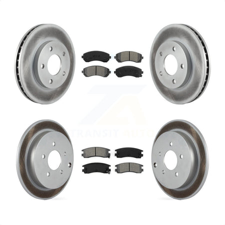 Front Rear Coated Disc Brake Rotors And Semi-Metallic Pads Kit For Buick Rendezvous Pontiac Aztek KGS-102040 by Transit Auto