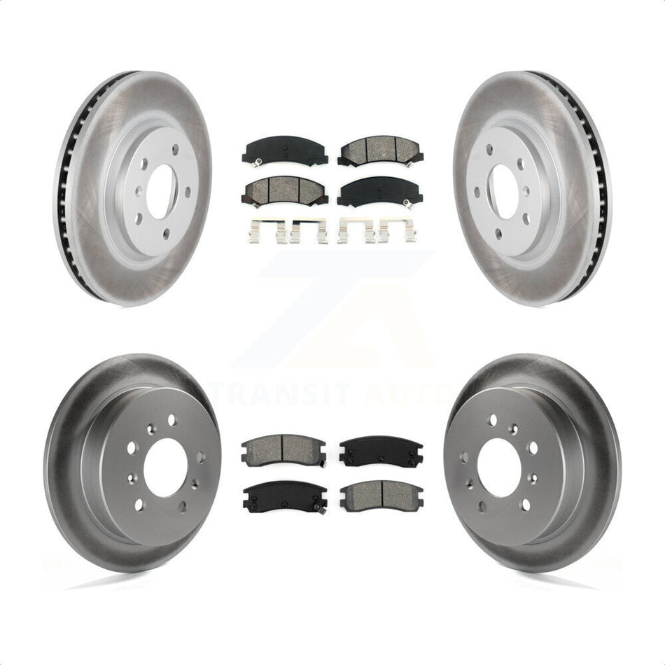 Front Rear Coated Disc Brake Rotors And Semi-Metallic Pads Kit For Chevrolet Impala Monte Carlo KGS-102044 by Transit Auto