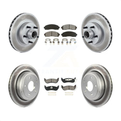 Front Rear Coated Disc Brake Rotors And Semi-Metallic Pads Kit For 2010 Mazda B2300 With 11-1 4" Diameter Rotor KGS-102068