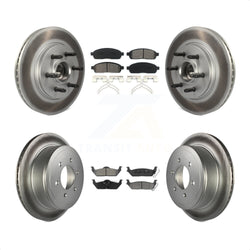 Front Rear Coated Disc Brake Rotors And Semi-Metallic Pads Kit For Ford F-150 Lincoln Mark LT RWD KGS-102072