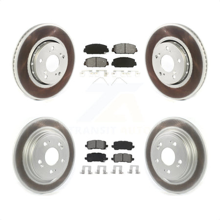 Front Rear Coated Disc Brake Rotors And Semi-Metallic Pads Kit For Acura RLX KGS-102090 by Transit Auto