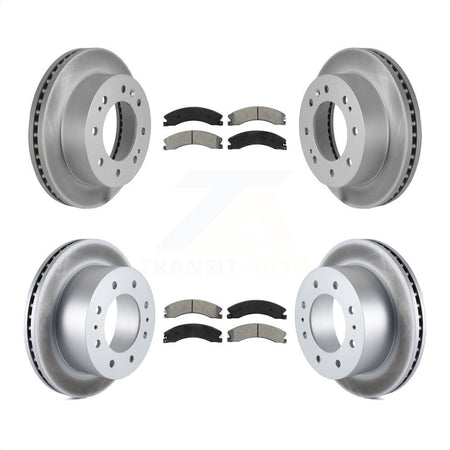 Front Rear Coated Disc Brake Rotors And Semi-Metallic Pads Kit For Chevrolet Silverado 2500 HD GMC Sierra 3500 Suburban KGS-102103 by Transit Auto