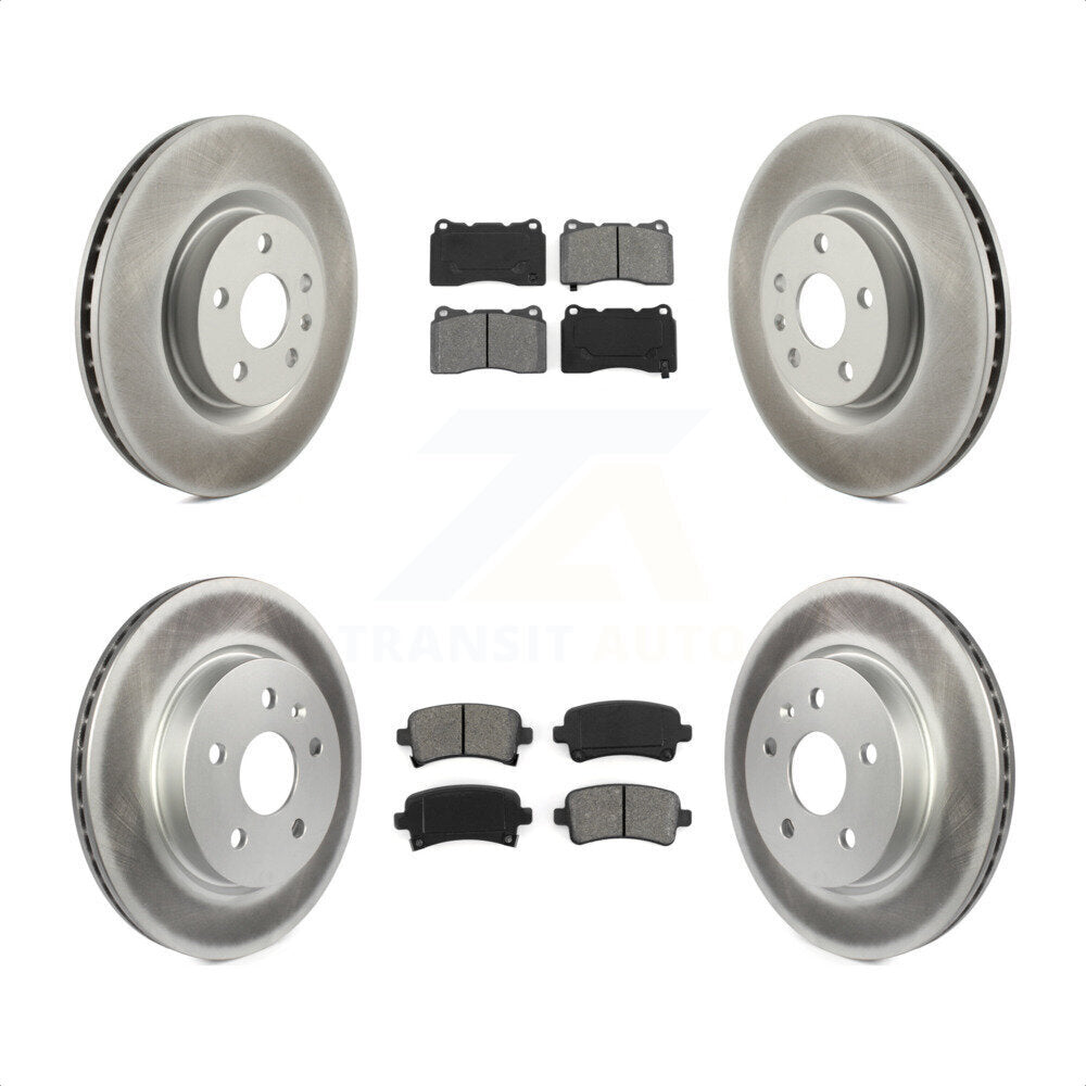 Front Rear Coated Disc Brake Rotors And Semi-Metallic Pads Kit For Cadillac XTS KGS-102143 by Transit Auto