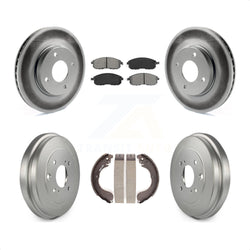 Front Rear Coated Disc Brake Rotors Semi-Metallic Pads And Drum Kit For Nissan Sentra Versa Cube KGS-102163