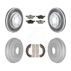 Front Rear Coated Disc Brake Rotors Semi-Metallic Pads And Drum Kit For Ford Escape Mazda Tribute Mercury Mariner KGS-102164