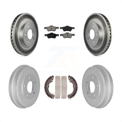 Front Rear Coated Disc Brake Rotors Semi-Metallic Pads And Drum Kit For Ford Escape Mercury Mariner Mazda Tribute KGS-102165