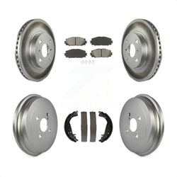 Front Rear Coated Disc Brake Rotors Semi-Metallic Pads And Drum Kit For Toyota Yaris KGS-102166