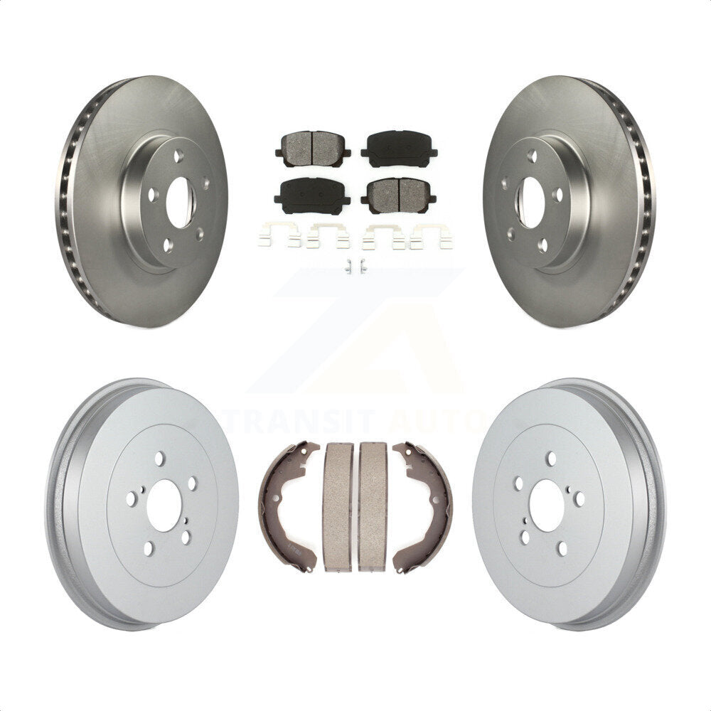 Front Rear Coated Disc Brake Rotors Semi-Metallic Pads And Drum Kit For Toyota Matrix Pontiac Vibe KGS-102168 by Transit Auto