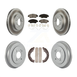 Front Rear Coated Disc Brake Rotors Semi-Metallic Pads And Drum Kit For Honda Fit KGS-102178