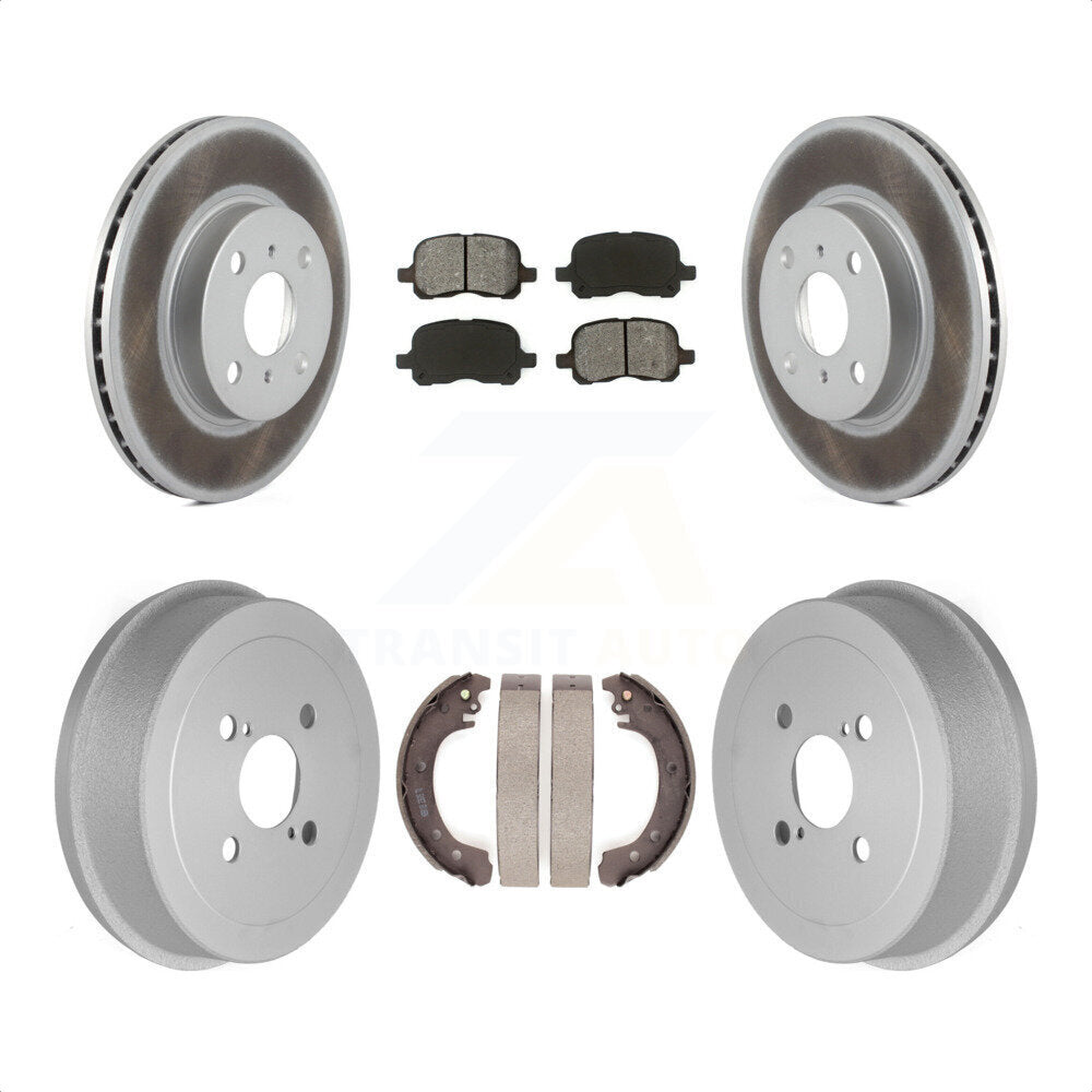 Front Rear Coated Disc Brake Rotors Semi-Metallic Pads And Drum Kit For 2002 Toyota Corolla From 04 02 KGS-102193 by Transit Auto