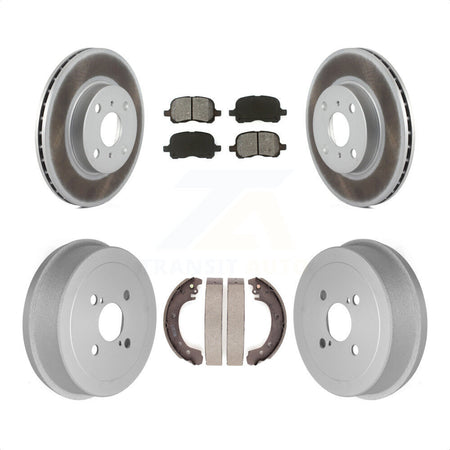 Front Rear Coated Disc Brake Rotors Semi-Metallic Pads And Drum Kit For 2002 Toyota Corolla From 04 02 KGS-102193 by Transit Auto