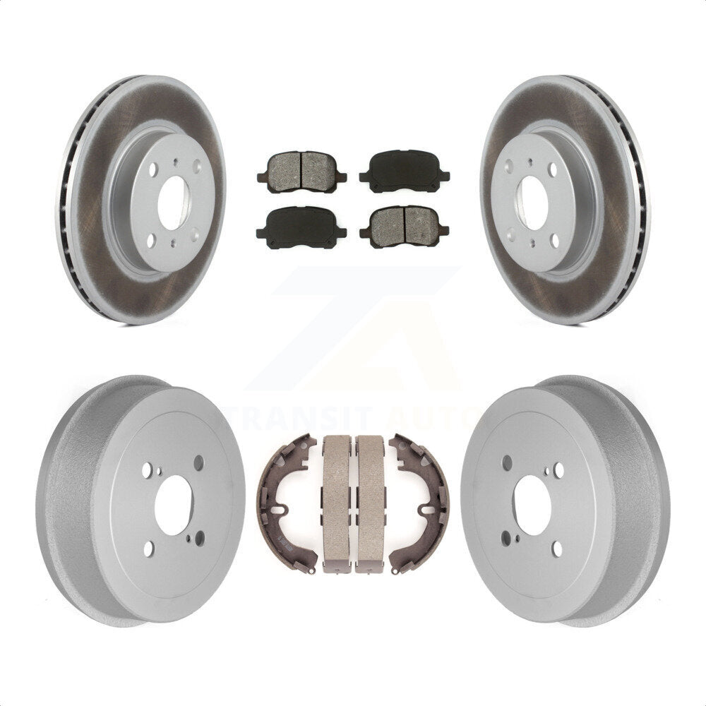 Front Rear Coated Disc Brake Rotors Semi-Metallic Pads And Drum Kit For Toyota Corolla Chevrolet Prizm KGS-102206 by Transit Auto