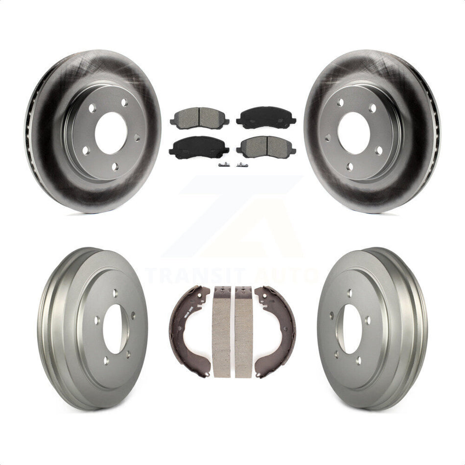 Front Rear Coated Disc Brake Rotors Semi-Metallic Pads And Drum Kit For Dodge Caliber KGS-102215 by Transit Auto