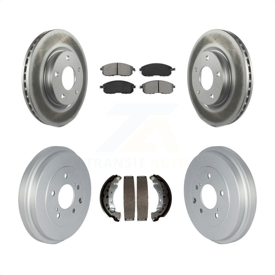 Front Rear Coated Disc Brake Rotors Semi-Metallic Pads And Drum Kit For Nissan Sentra KGS-102217 by Transit Auto