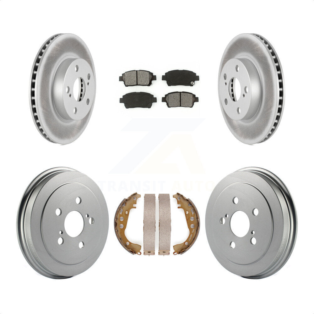 Front Rear Coated Disc Brake Rotors Semi-Metallic Pads And Drum Kit For 2004-2008 Toyota Prius KGS-102218 by Transit Auto