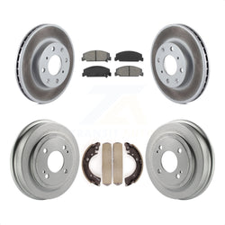 Front Rear Coated Disc Brake Rotors Semi-Metallic Pads And Drum Kit For Honda Civic KGS-102222