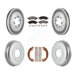 Front Rear Coated Disc Brake Rotors Semi-Metallic Pads And Drum Kit For Chevrolet Colorado GMC Canyon KGS-102232