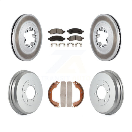 Front Rear Coated Disc Brake Rotors Semi-Metallic Pads And Drum Kit For Chevrolet Colorado GMC Canyon KGS-102232 by Transit Auto