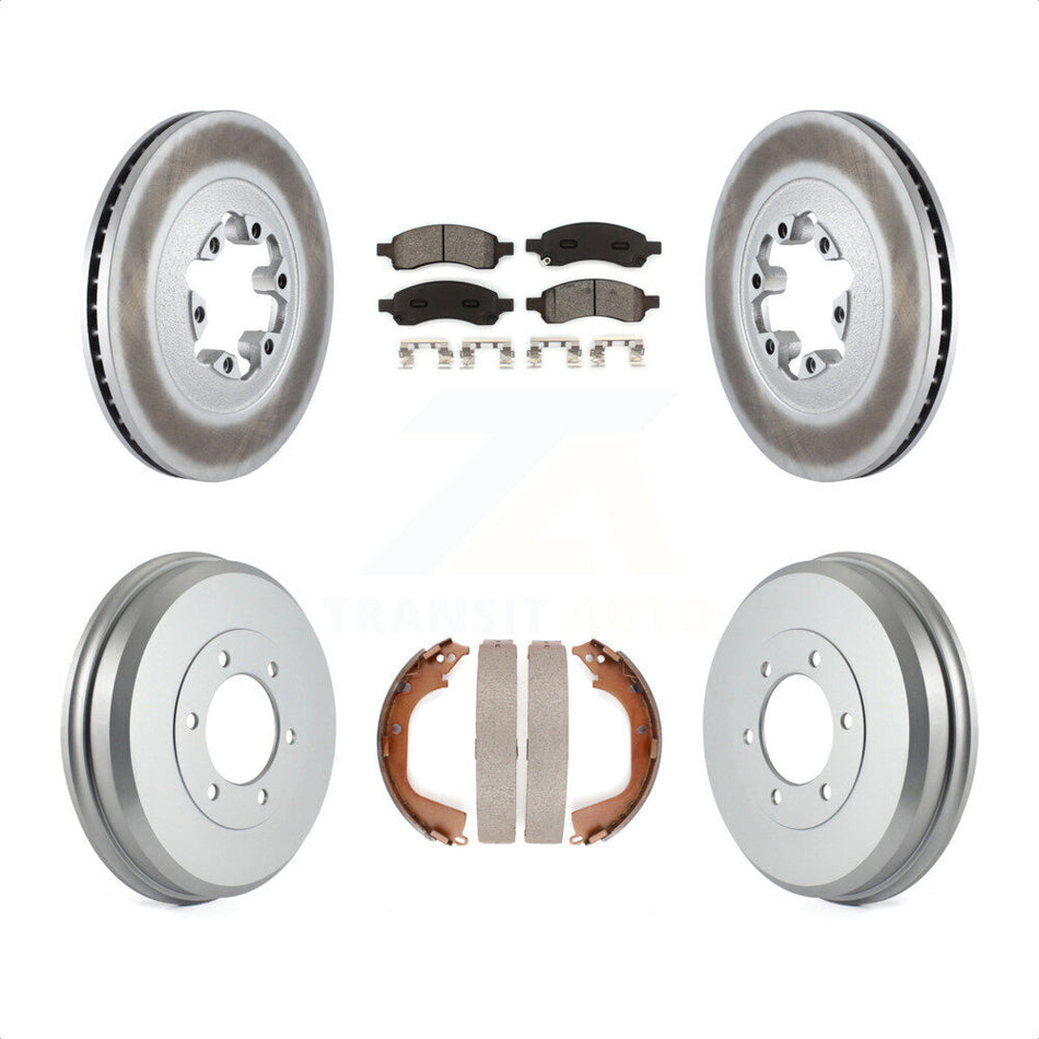 Front Rear Coated Disc Brake Rotors Semi-Metallic Pads And Drum Kit For Chevrolet Colorado GMC Canyon KGS-102232 by Transit Auto