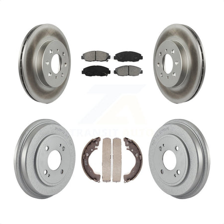 Front Rear Coated Disc Brake Rotors Semi-Metallic Pads And Drum Kit For Honda Insight KGS-102233 by Transit Auto