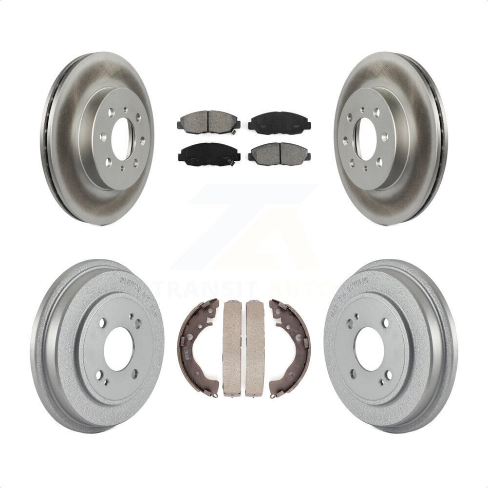 Front Rear Coated Disc Brake Rotors Semi-Metallic Pads And Drum Kit For Honda Insight KGS-102233 by Transit Auto