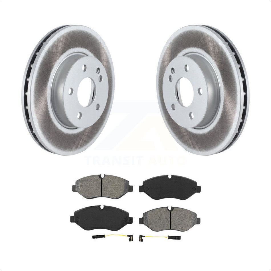 Front Coated Disc Brake Rotors And Semi-Metallic Pads Kit For 2016-2020 Mercedes-Benz Metris KGS-102249 by Transit Auto