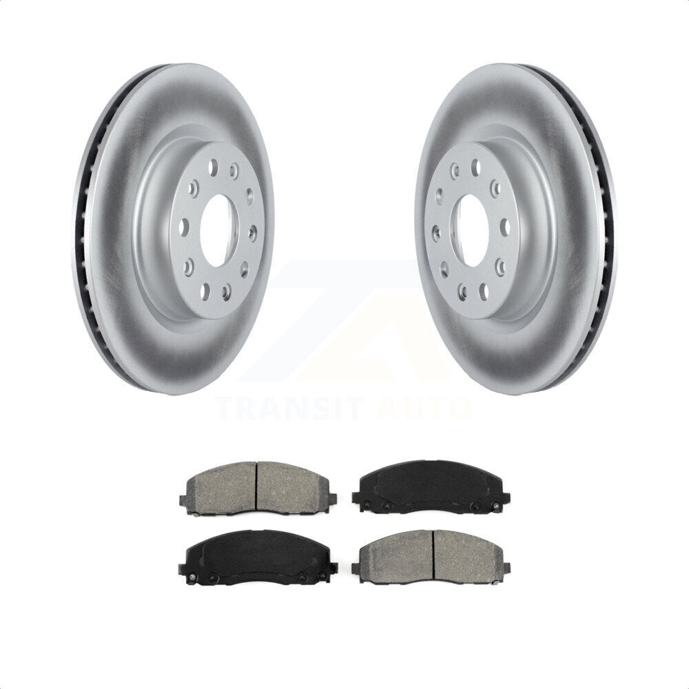 Front Coated Disc Brake Rotors And Semi-Metallic Pads Kit For 2018-2022 Jeep Wrangler Without Heavy Duty Brakes Code BRY KGS-102258 by Transit Auto