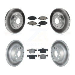 Front Rear Coated Disc Brake Rotors And Semi-Metallic Pads Kit For Volkswagen Jetta Taos KGS-102263
